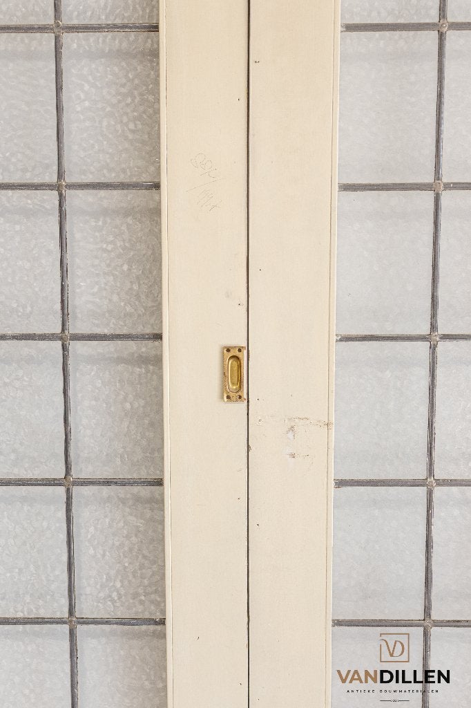 Robuuste set gave oude ensuite deuren met wolk glas in lood, Doe-het-zelf en Verbouw, Deuren en Horren, Gebruikt, 120 cm of meer