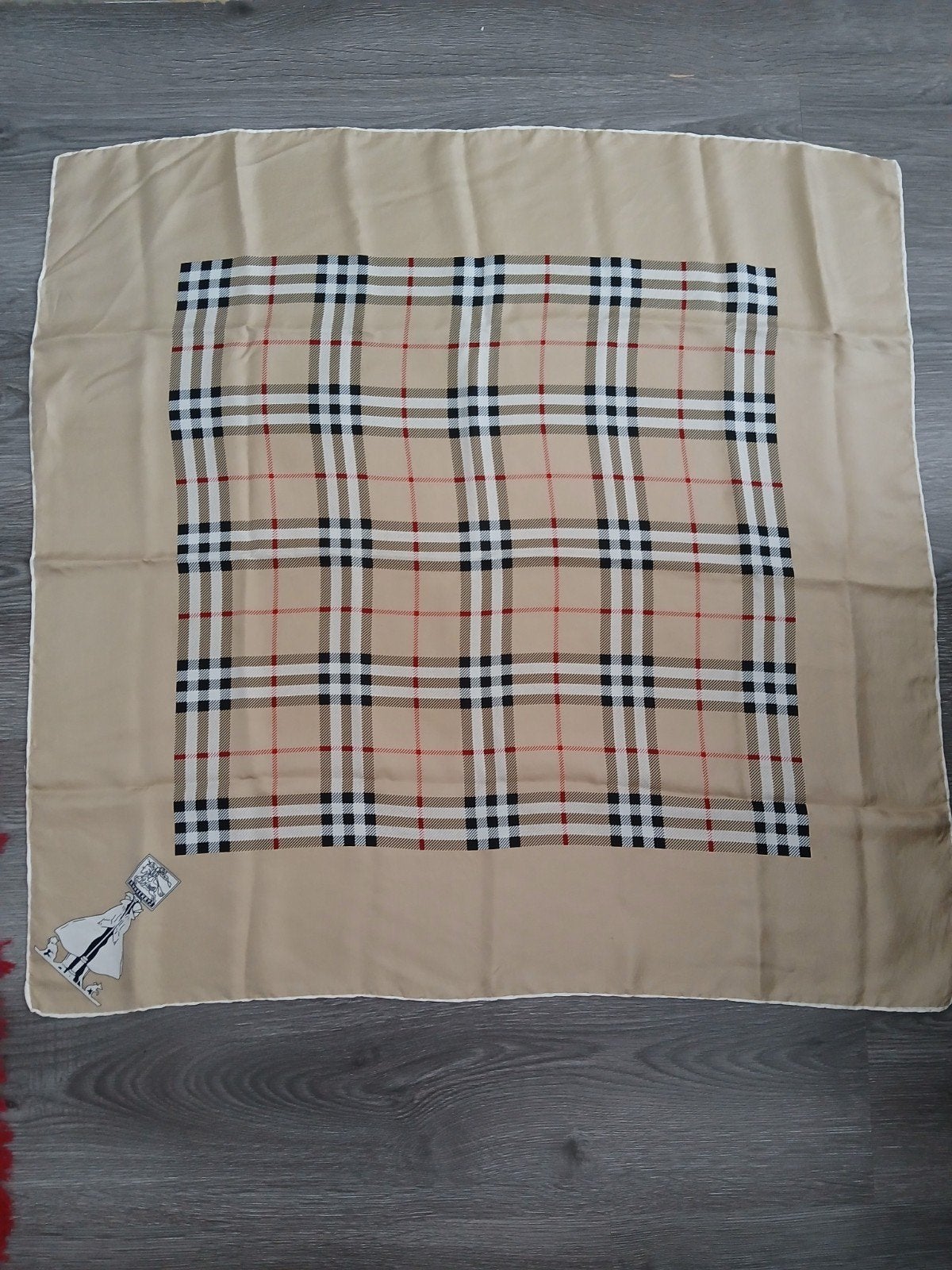 Burberry's Vintage Zijden Sjaal met Iconische Print, Ophalen, Maat 46/48 (XL) of groter, Burberry's, Zo goed als nieuw