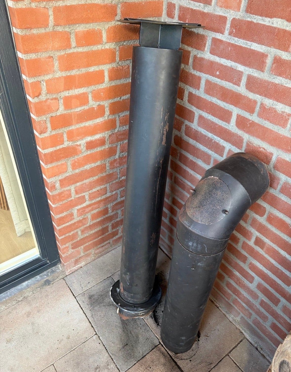 Gebruikte kachelpijpen en bocht, Ophalen, Gebruikt, Minder dan 60 cm, Overige typen