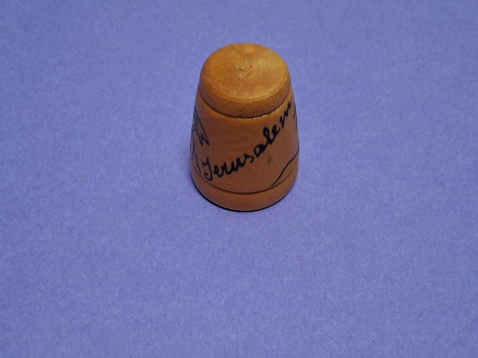 Vintage Houten Vingerhoed - Jeruzalem, Verzamelen, Ophalen of Verzenden