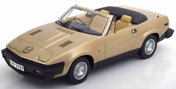 Triumph TR7 DHC RHD 1980 Gold Metallic 1-18 BOS  504 Pieces, Hobby en Vrije tijd, Ophalen of Verzenden, Nieuw, Auto, Overige merken