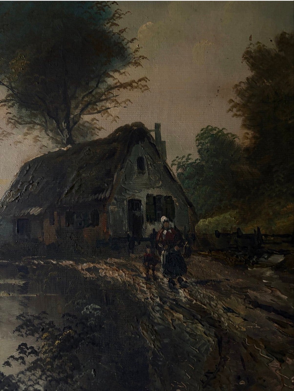 E vd Steen Hollands landschap met boerderij, Antiek en Kunst, Doek, Ophalen of Verzenden, Gesigneerd, Landschap