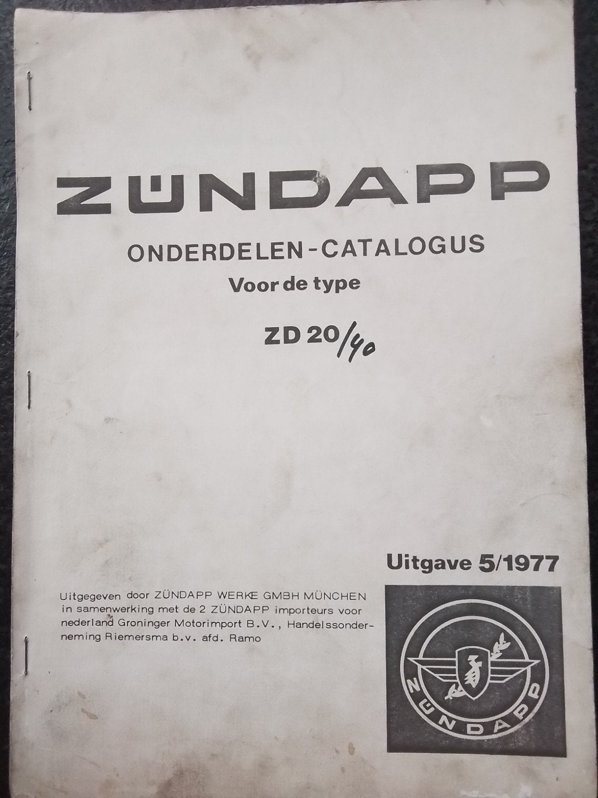 Zundapp onderdelen Catalogus 446-450, Ophalen of Verzenden