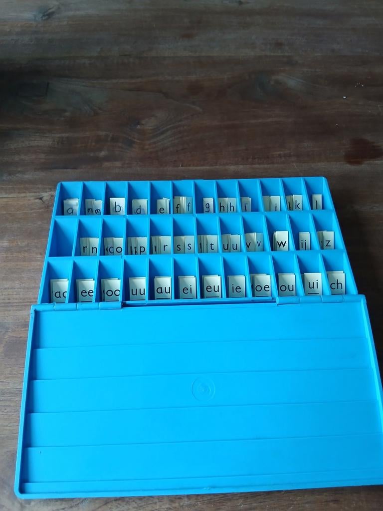 Vintage Letterdoosje / Spellendoosje - Taal en Lezen, Ophalen of Verzenden, Gebruikt, Taal en Lezen