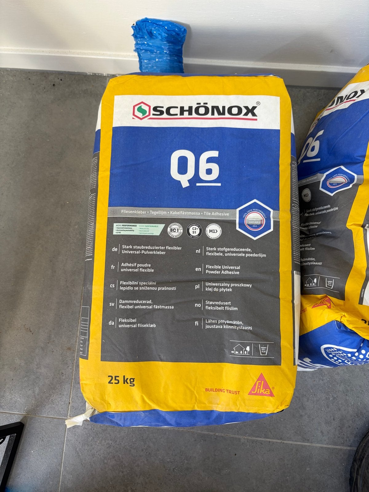 3 zakken Schönox Q6 tegellijm - 25 kg per zak, Ophalen of Verzenden, Nieuw, Overige typen