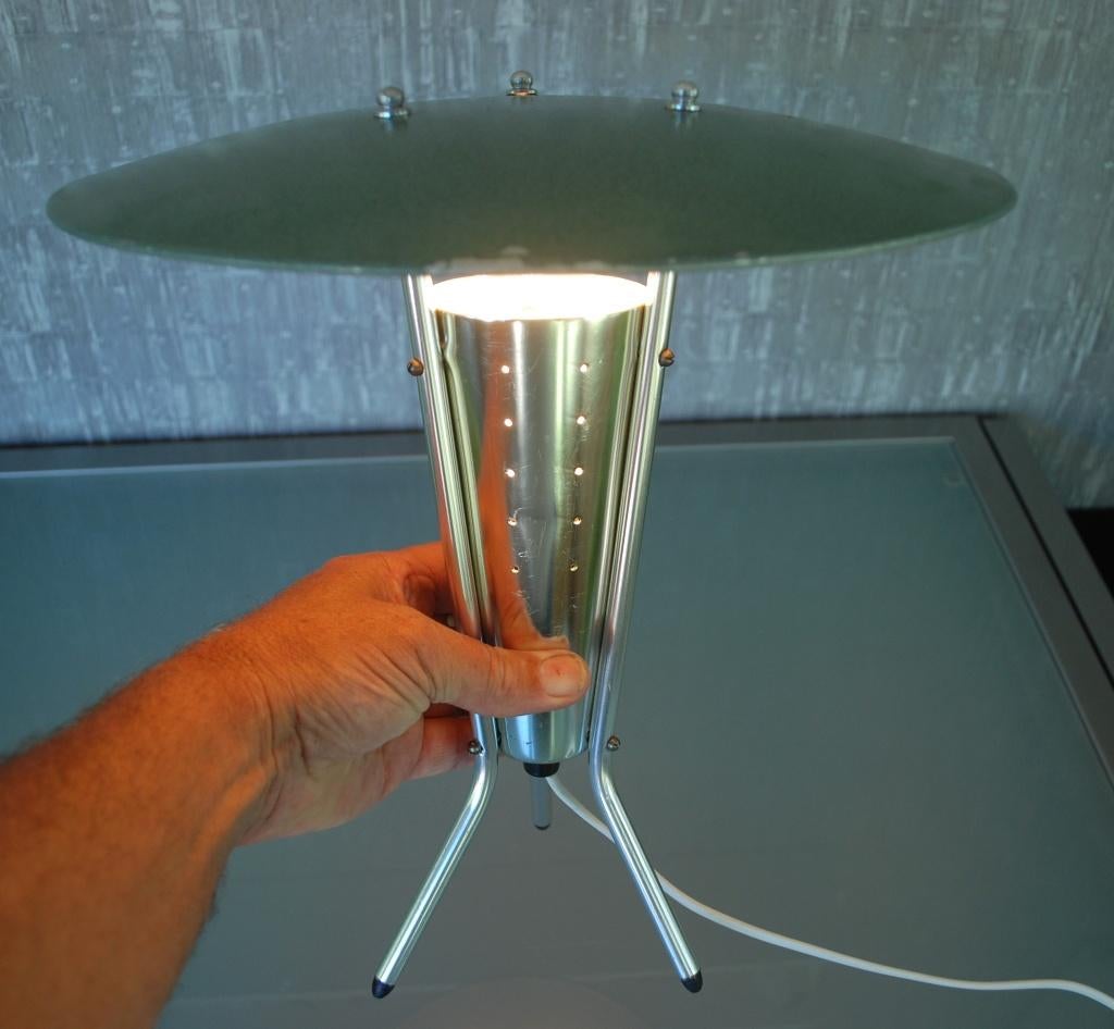 Space-age tafellamp Aluminium Vintage 1960-70's Retro, Ophalen of Verzenden