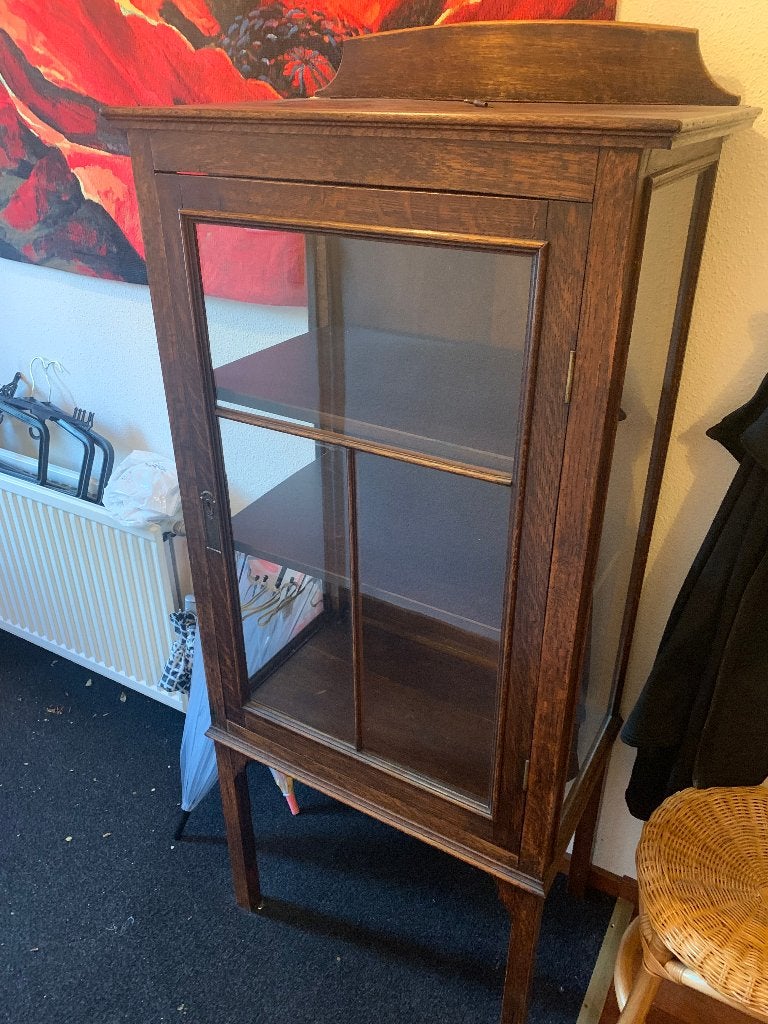Antieke vitrinekast, Ophalen, Minder dan 50 cm, Met deur(en), Zo goed als nieuw