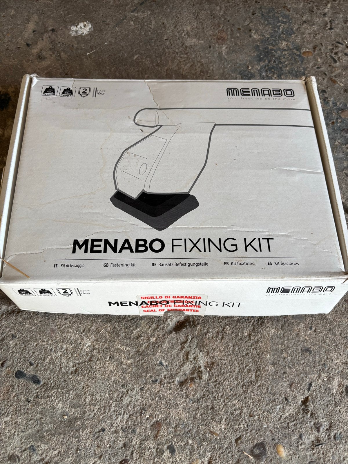 Menabo dakdragers met bevestigingskit, Ophalen, Gebruikt