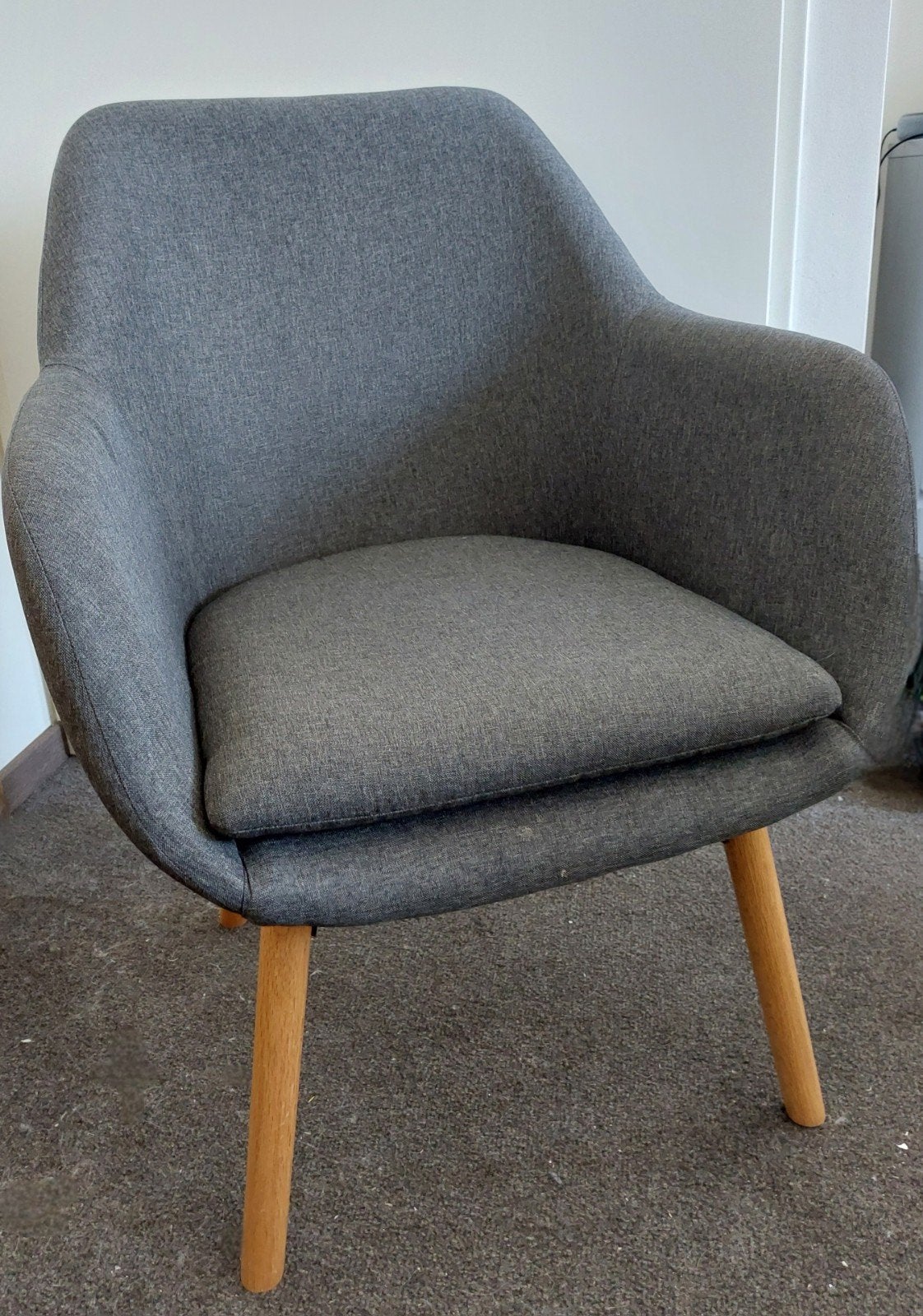 Antraciete fauteuil, Ophalen, Zo goed als nieuw, Stof