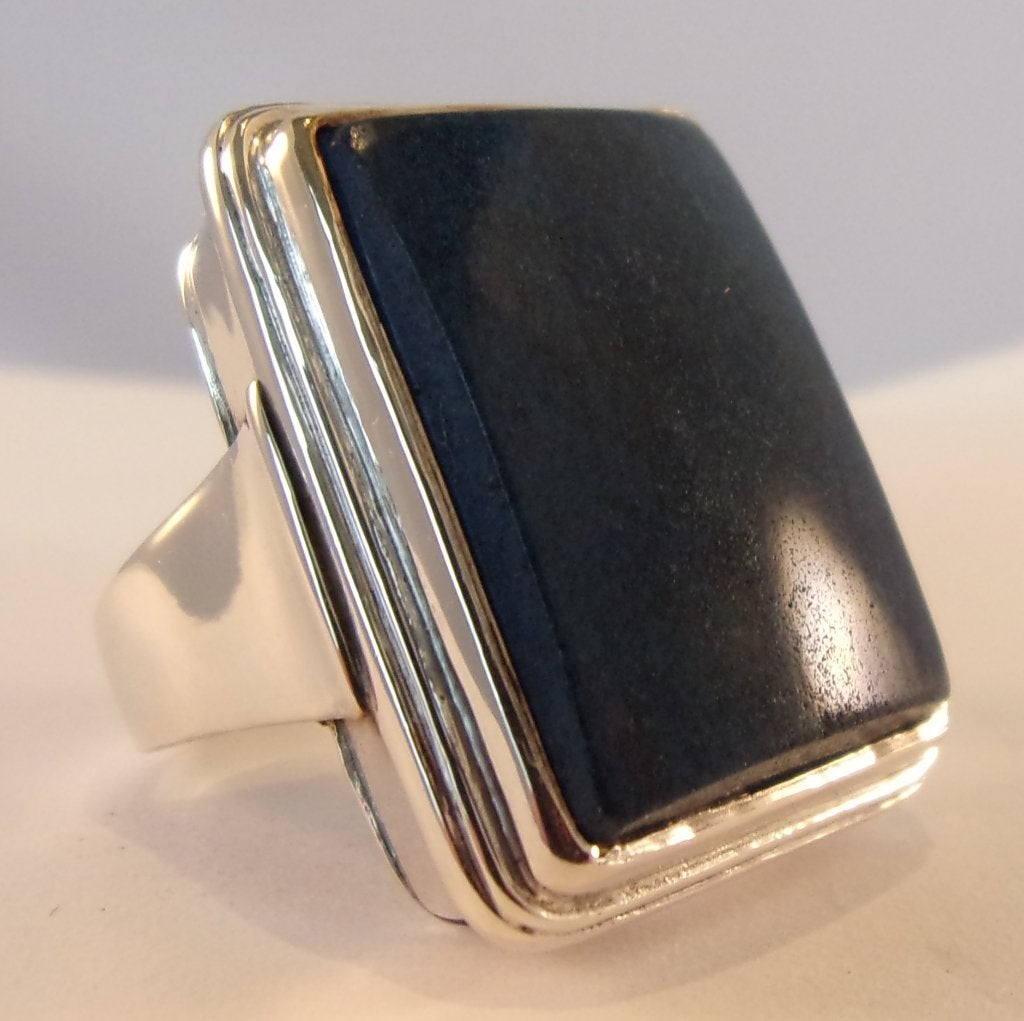 Antieke damesring met Lapis Lazuli, zilver, grote ring, Sieraden, Tassen en Uiterlijk, Antieke sieraden, Verzenden, Zilver, Ring