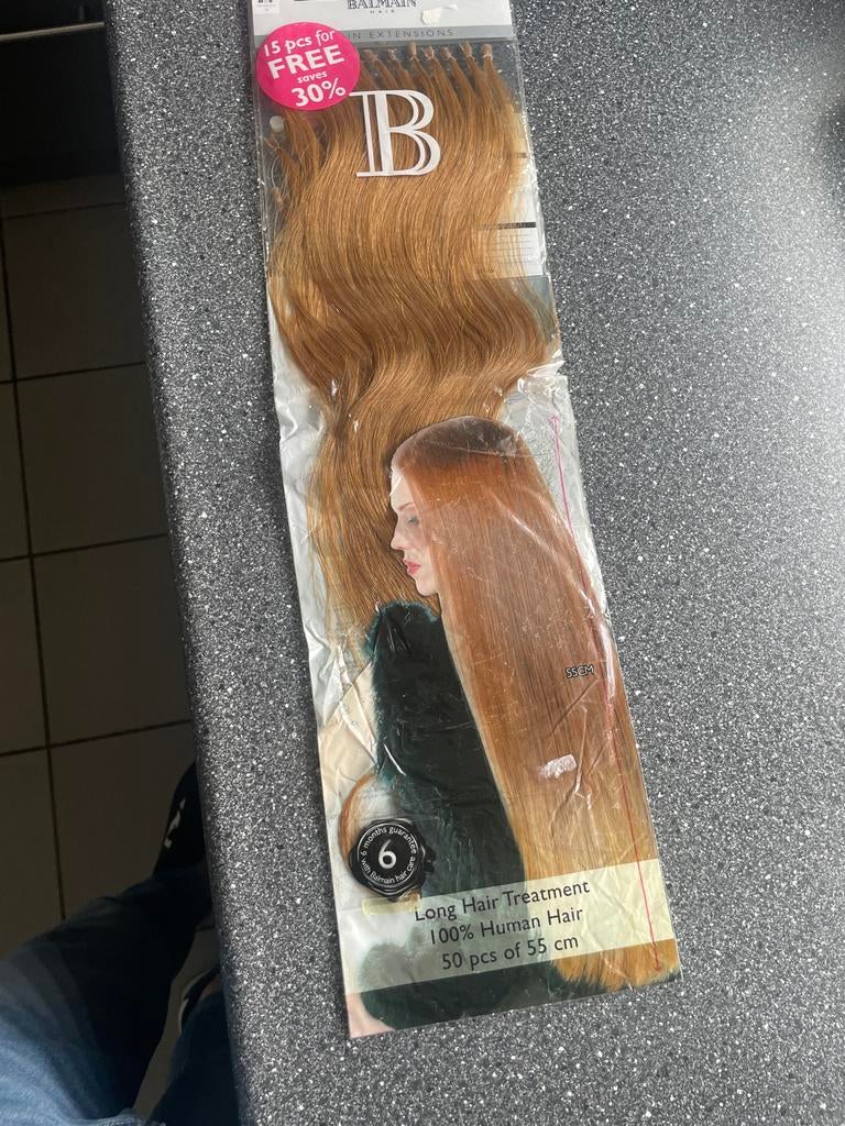 Balmain 100% Human Hair Extensions 55 cm - Nieuw, Ophalen of Verzenden, Nieuw, Pruik of Haarverlenging