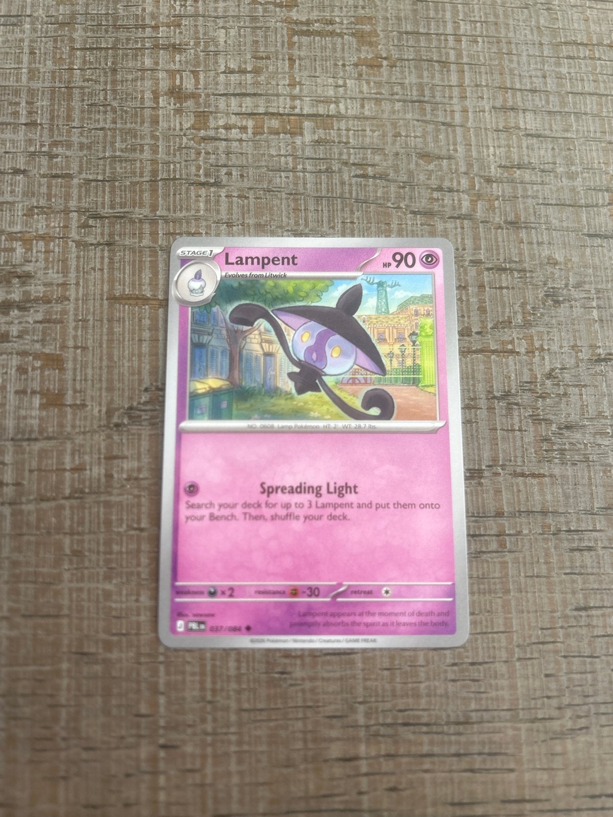 Pokémon Kaart Lampent 037/084 - Stage 1, Ophalen of Verzenden, Gebruikt, Losse kaart