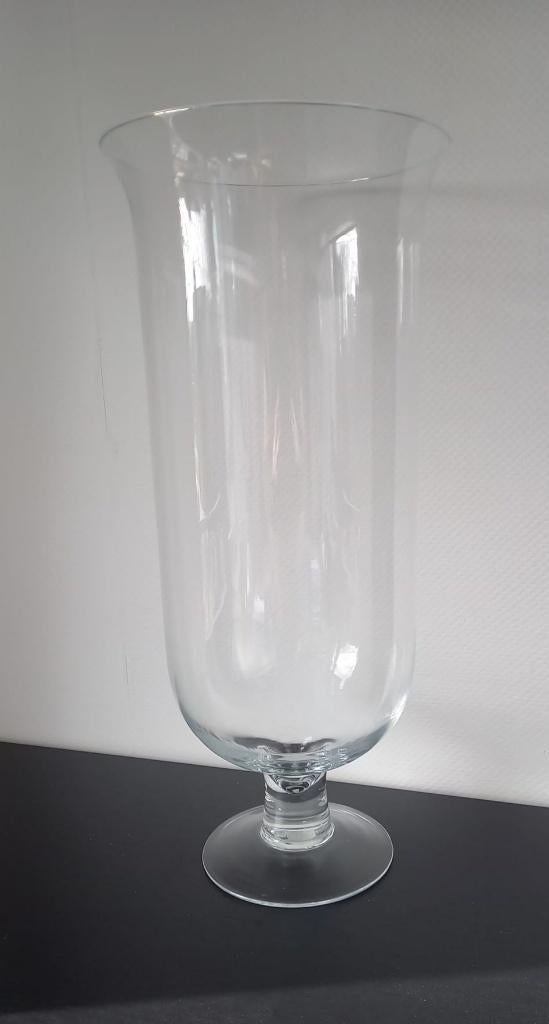 Grote glazen vaas hoogte 60 cm, Ophalen, 50 tot 75 cm, Wit, Glas