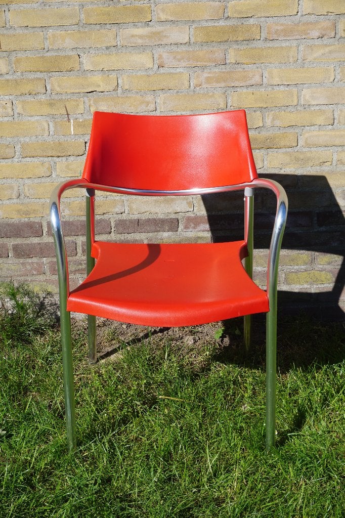 Splash Amat stoelen vergaderstoelen kantinestoelen, Gebruikt, Ophalen of Verzenden, Rood, Metaal