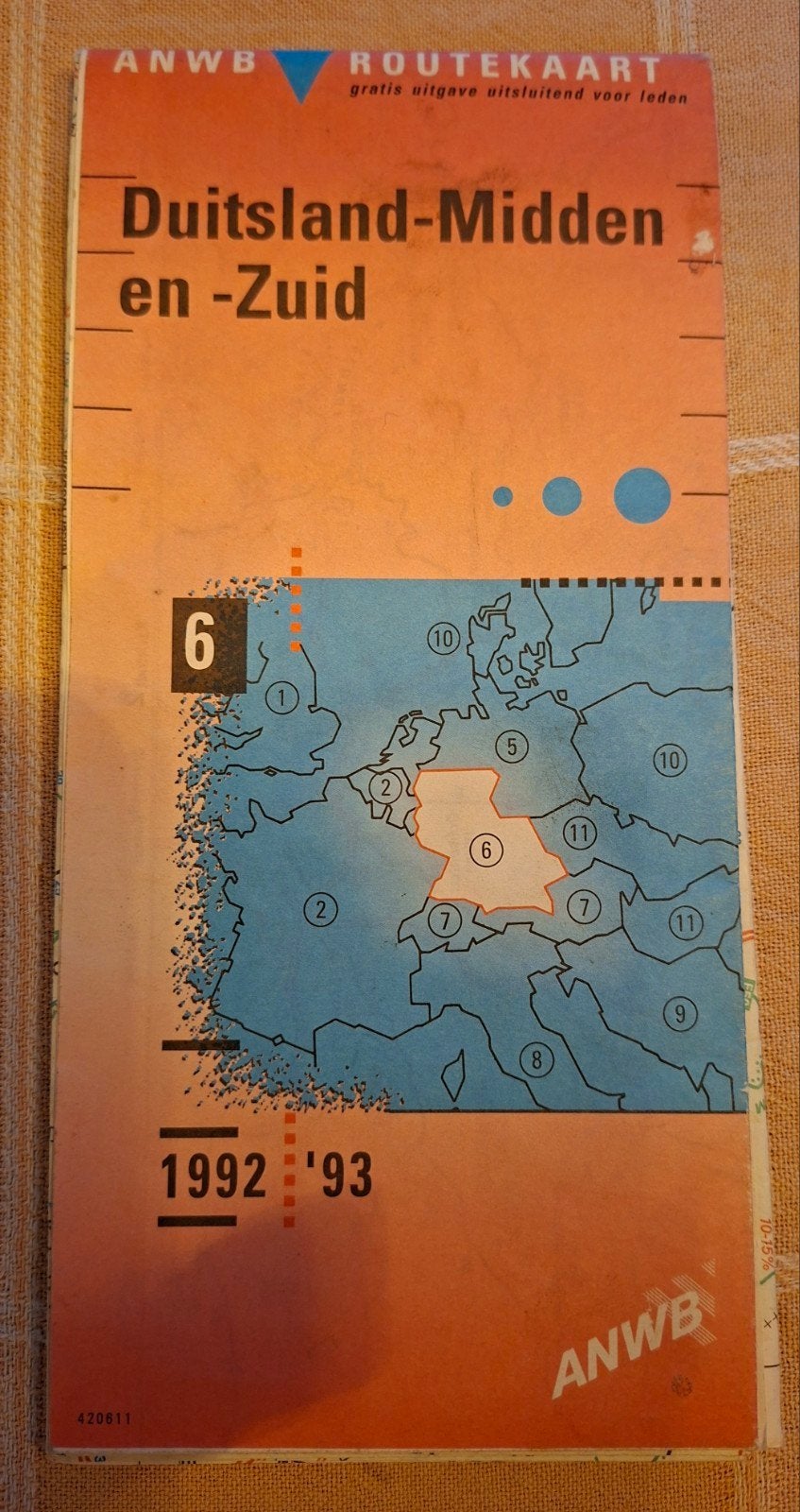 Duitsland routekaart ANWB, 2000 tot heden, Ophalen of Verzenden, Duitsland, Landkaart