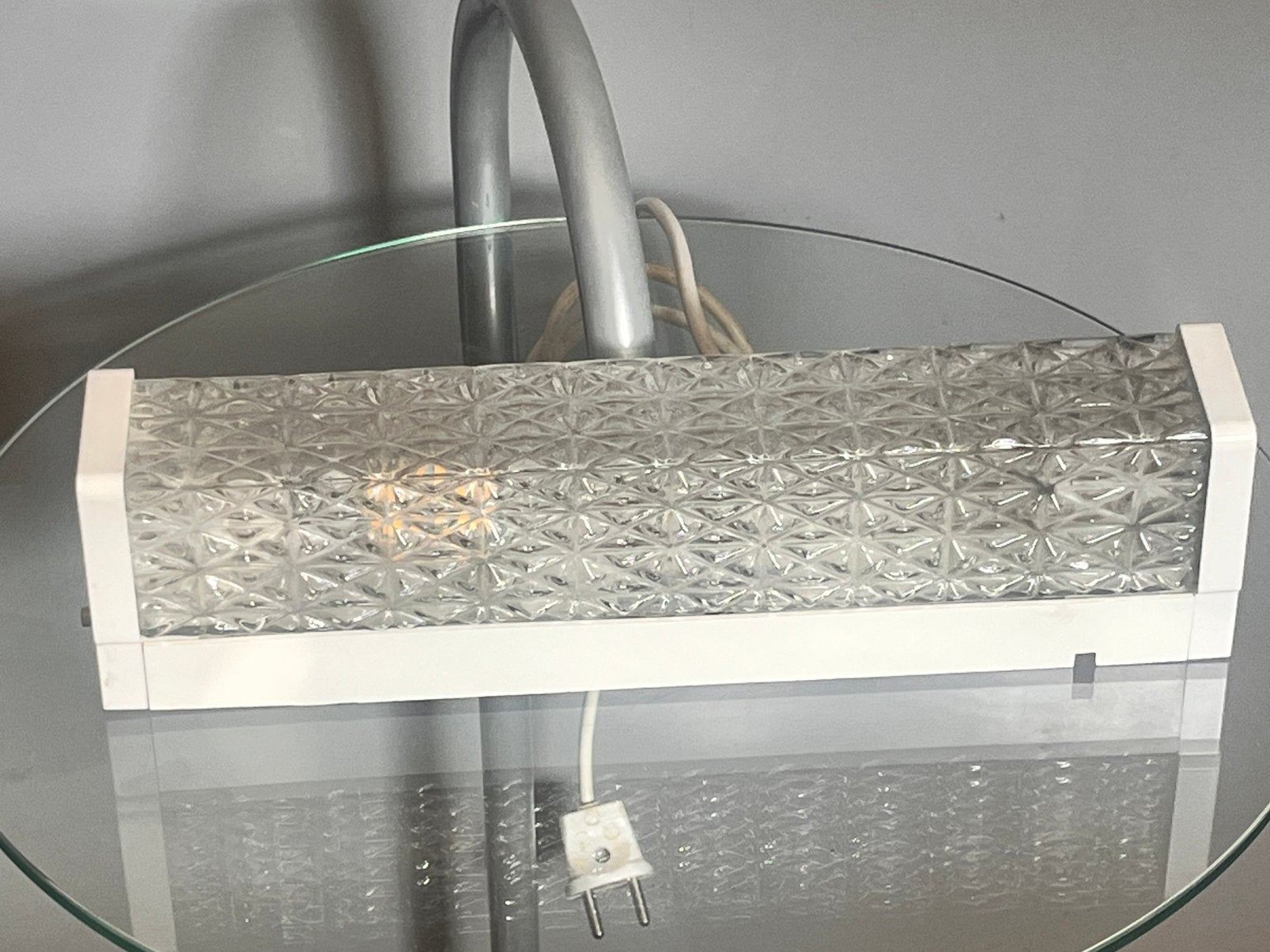 Vintage kristal glas wandlamp RZB/ Erco, Ophalen of Verzenden, Gebruikt, Kunststof