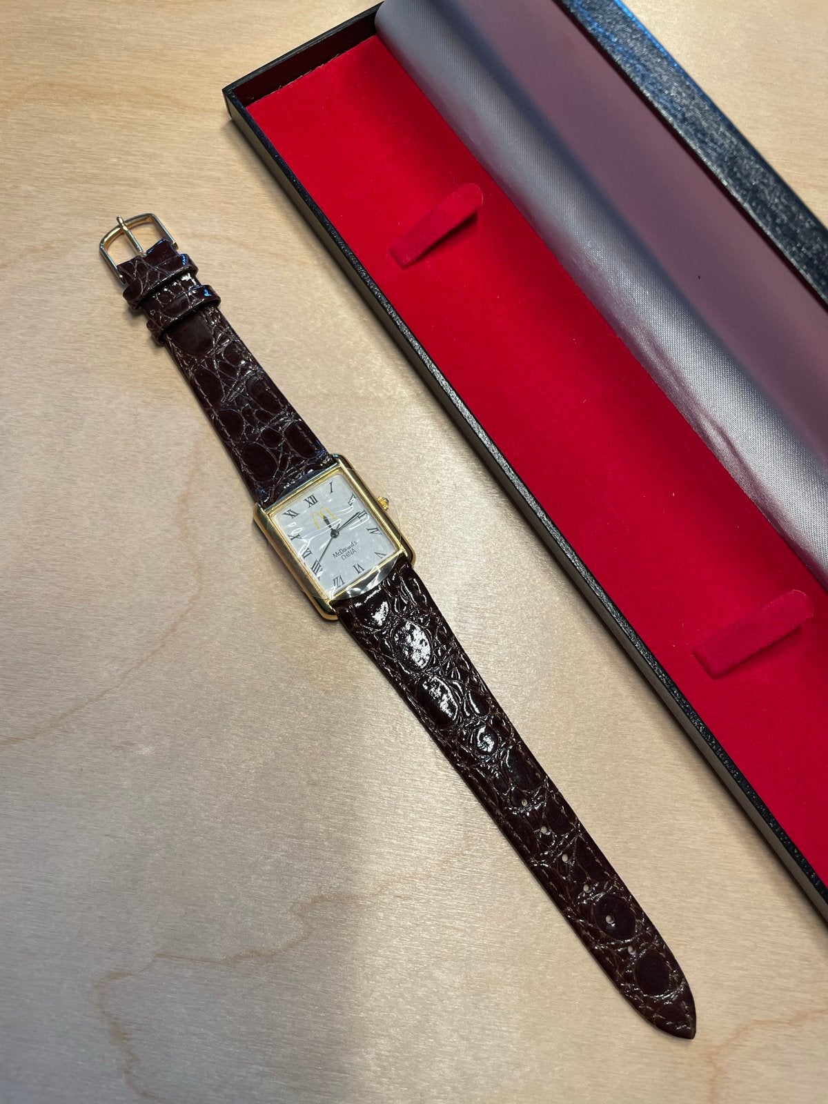 Vintage McDonald's Tank Horloge - Zeldzaam - Originele Doos, Overige merken, Overige materialen, Met bandje, Polshorloge