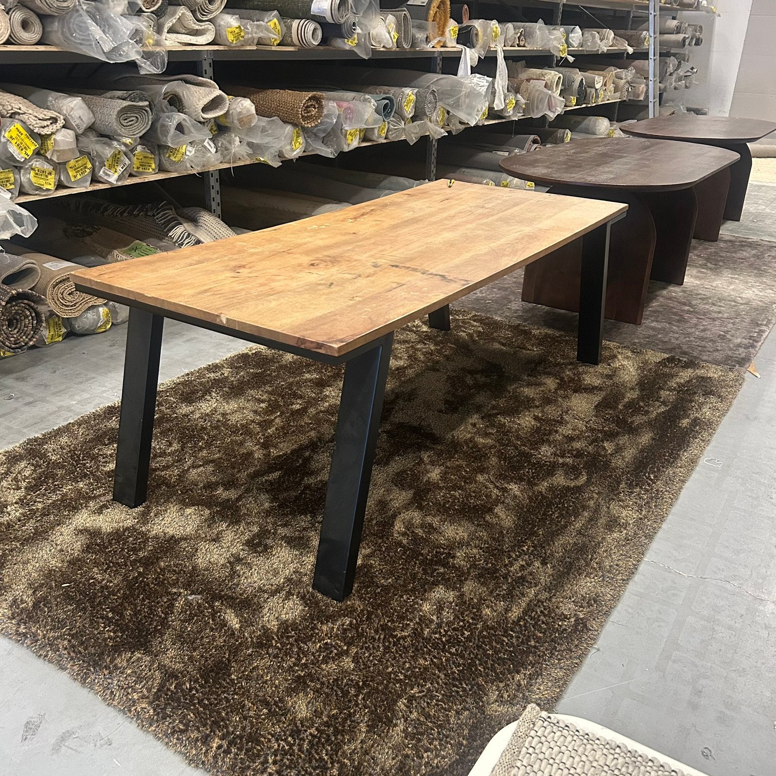 Gratis tafel hout met stalen onderstel, Overige materialen, 100 tot 150 cm, 200 cm of meer, Ophalen of Verzenden