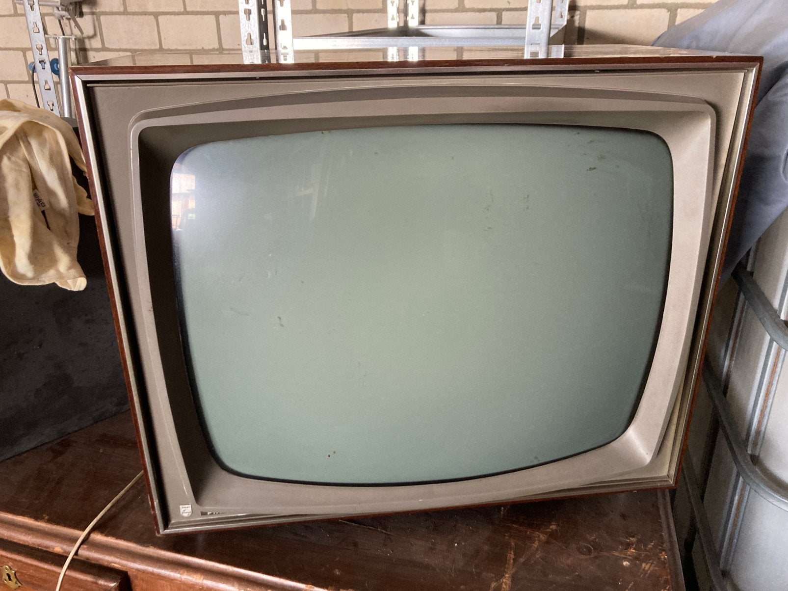 Oude zwart wit tv Philips, Audio, Tv en Foto, Vintage Televisies, Ophalen, Gebruikt, Philips