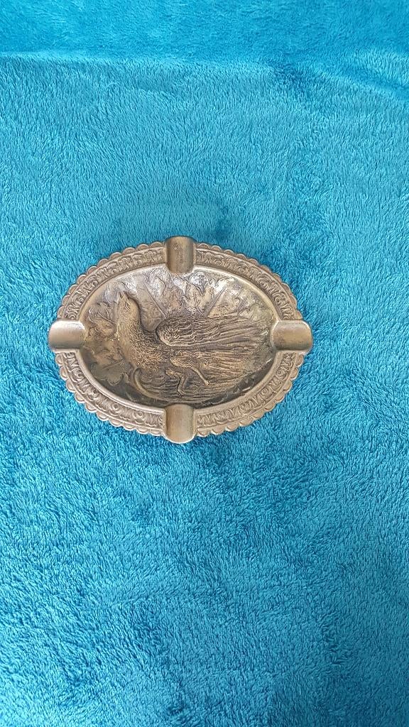 Asbak. Koper of brons. Afbeelding gevogelte, Antiek en Kunst, Antiek | Koper en Brons, Ophalen of Verzenden