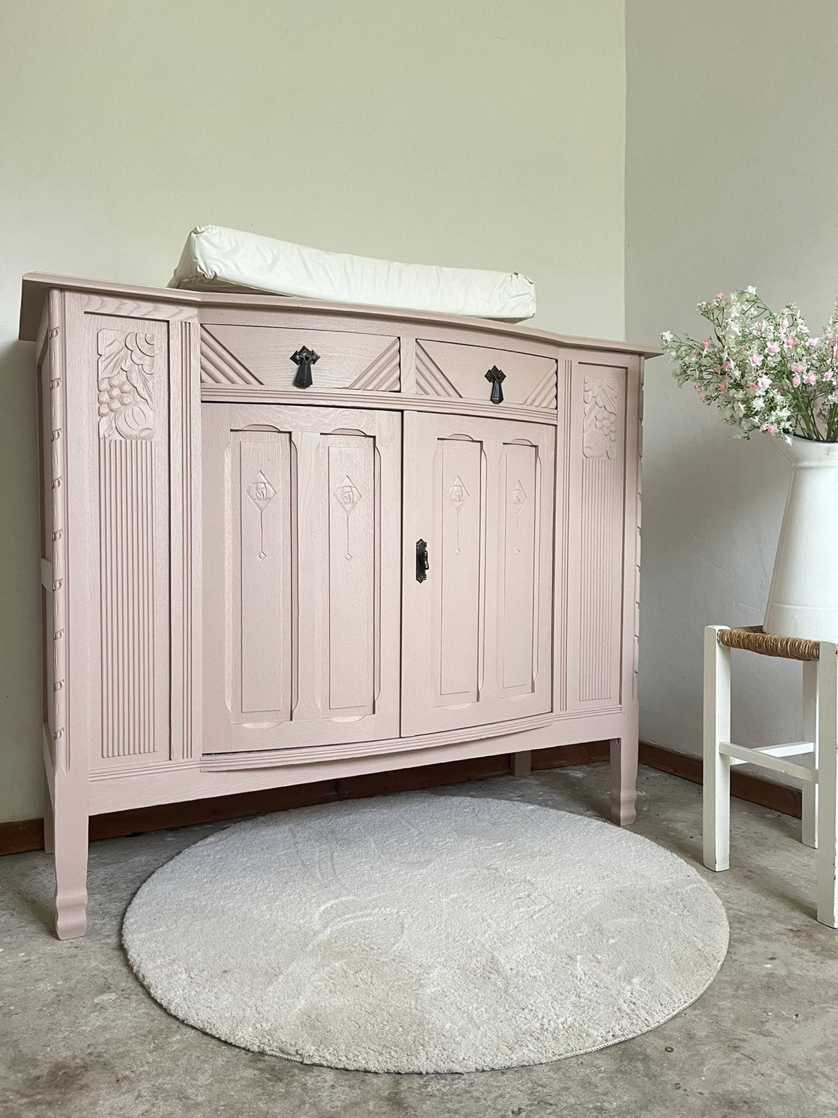 Brocante commode vintage kastje dressoir meidenkast oud rose, Ophalen, 50 tot 70 cm, Nvt, Nvt