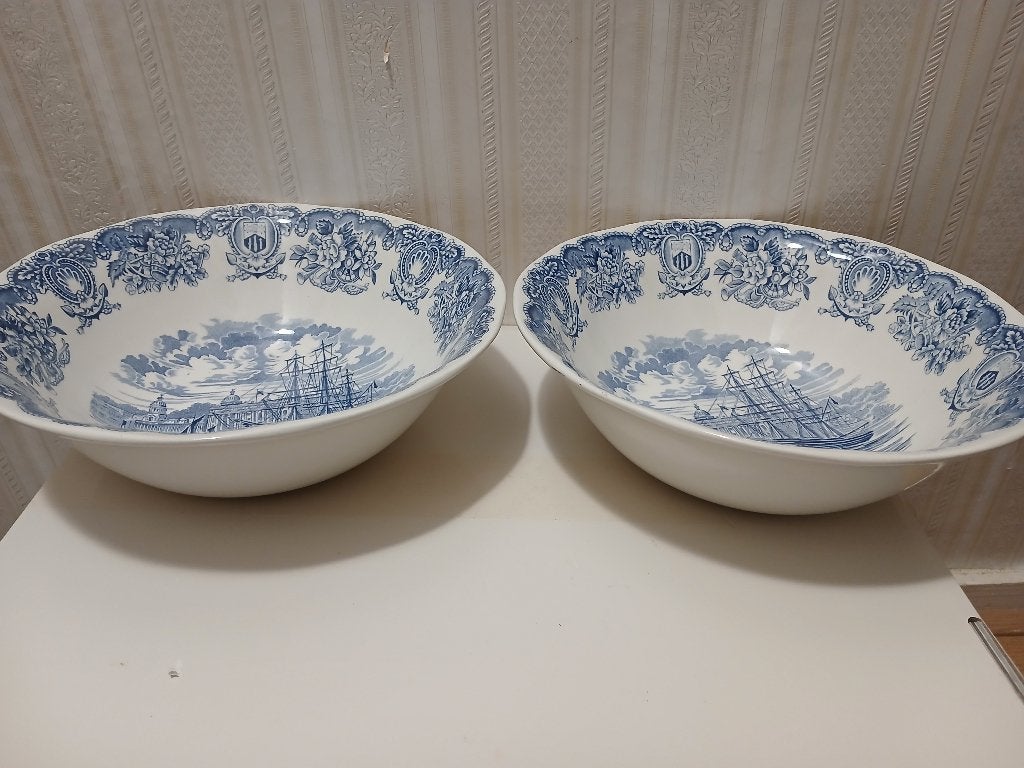 Historical Ports of England saladekom, 24x7cm,2st, Antiek en Kunst, Antiek | Servies los, Ophalen of Verzenden