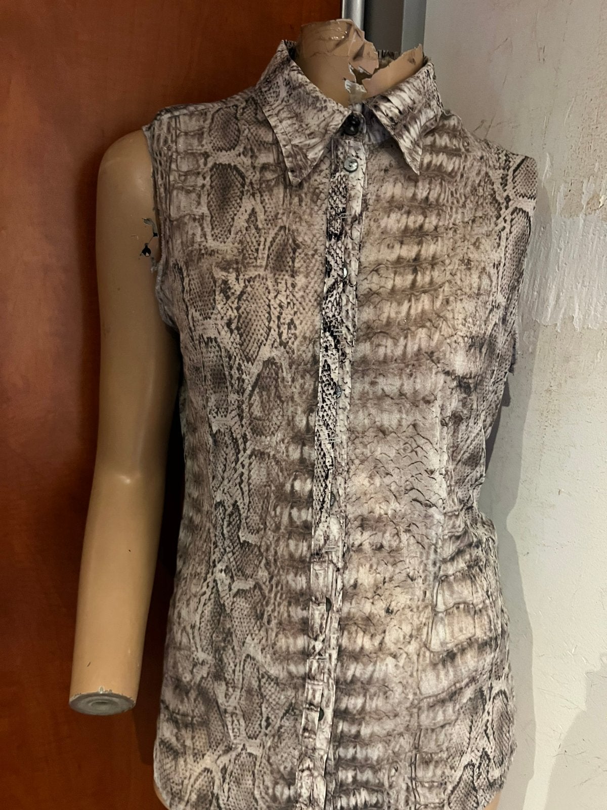 MARCCAIN blouse maat M origineel zgan, G, Beige, G, Maat 42/44 (L)