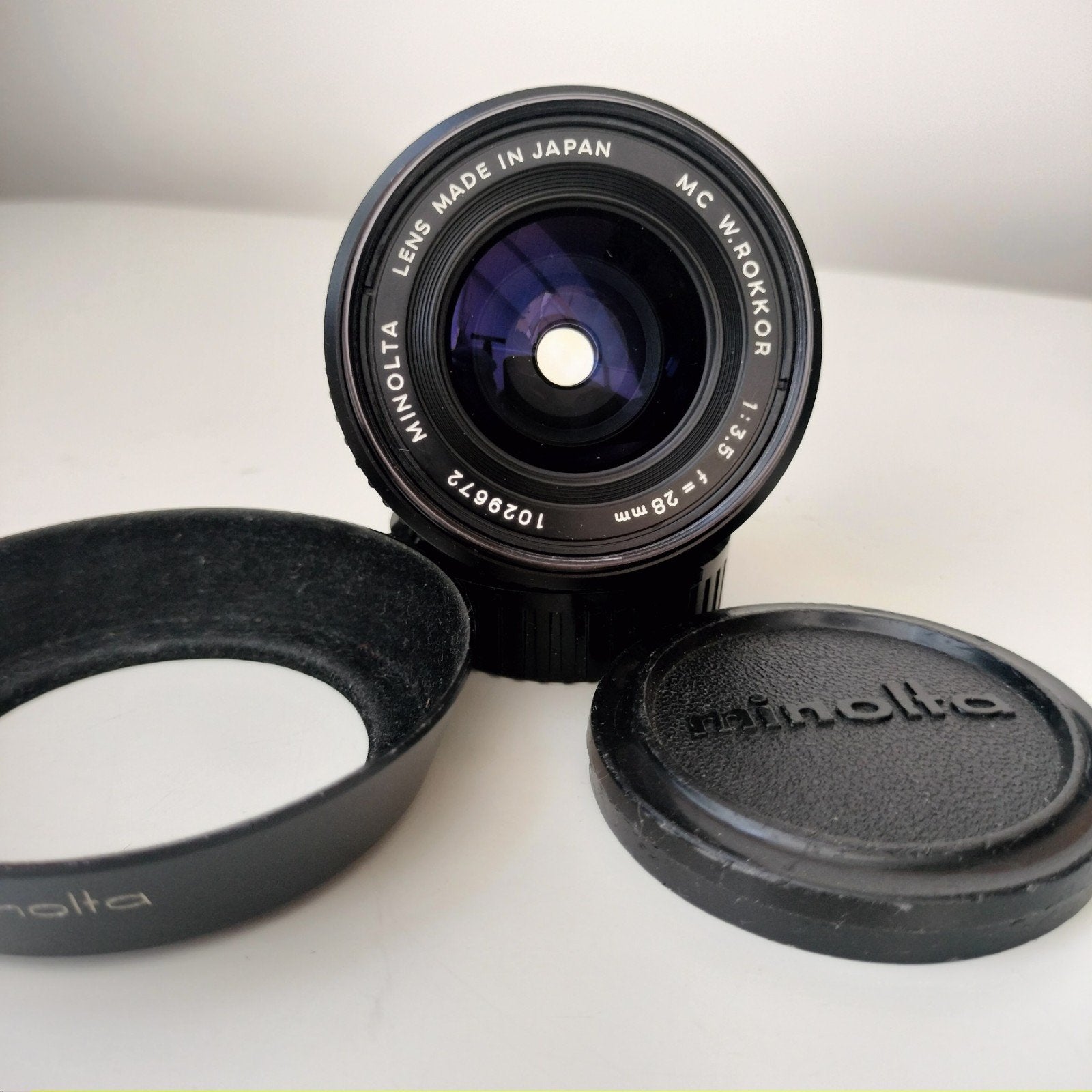 Minolta MD 28mm 3.5 W.Rokkor, Ophalen of Verzenden, Zo goed als nieuw, Minolta, Groothoeklens