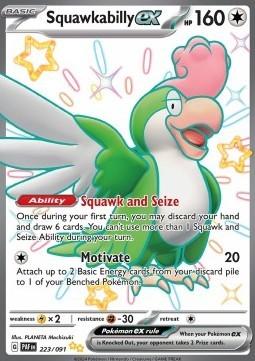 SQUAWKABILLY EX 223/091 - PALDEAN FATES, Ophalen of Verzenden, Nieuw, Losse kaart, Foil