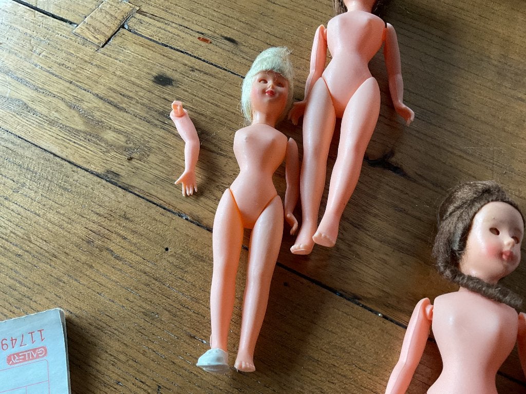 Oude vintage popjes met slaapoogjes, Ophalen of Verzenden