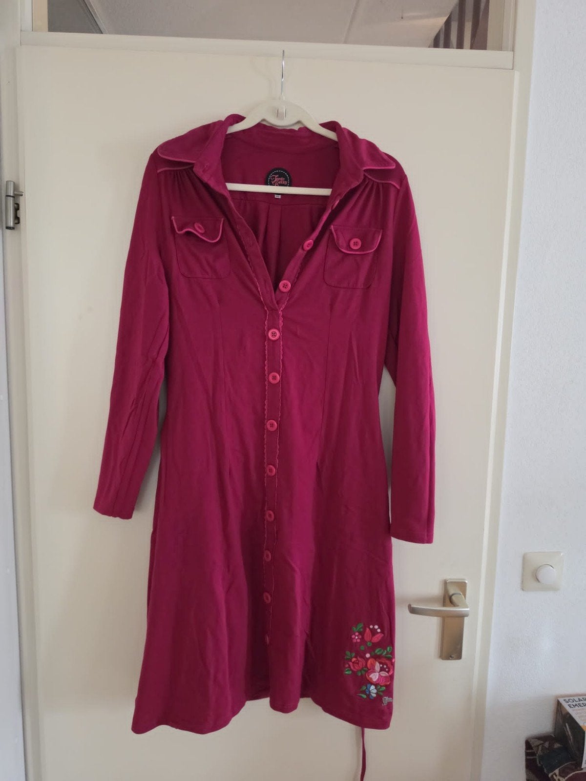 Tante Betsy jurk xl, Ophalen of Verzenden, Zo goed als nieuw, Maat 46/48 (XL) of groter, Blauw