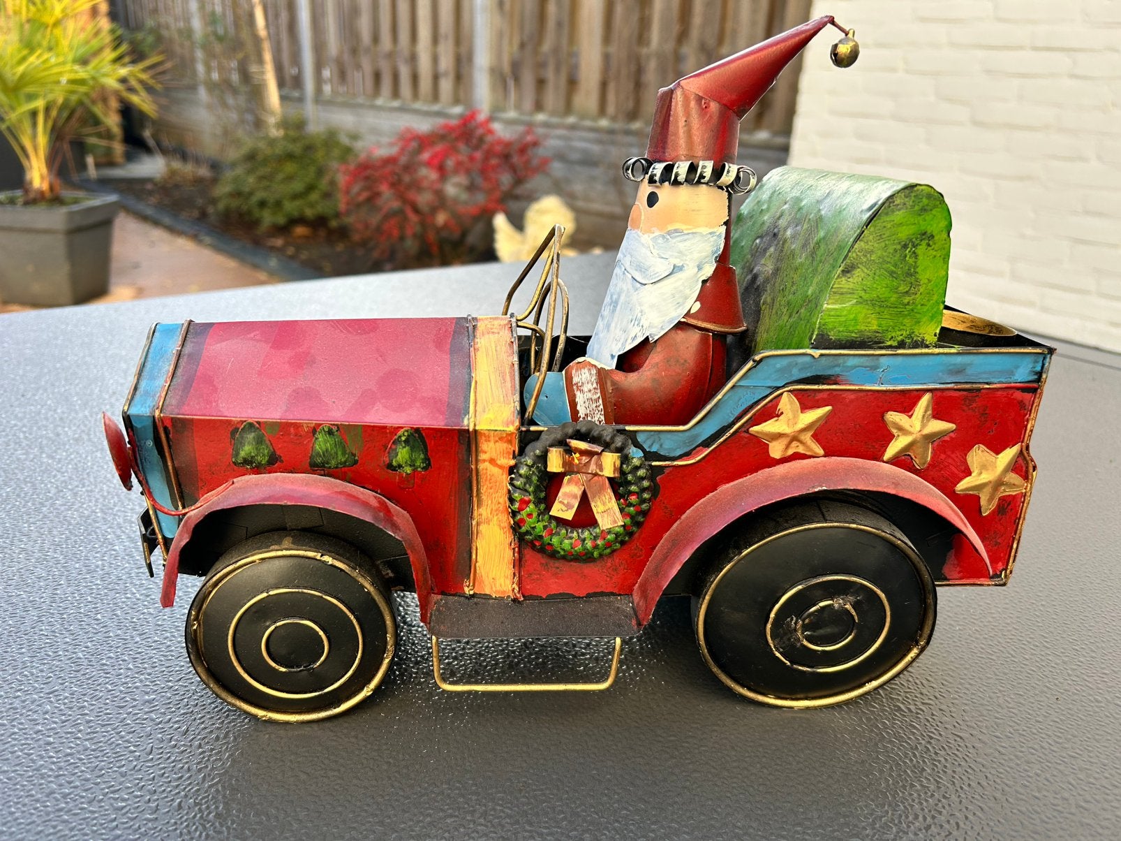 Waxinelichthouder - kerst  - blik- Zo gioed als nieuw., Ophalen of Verzenden, Zo goed als nieuw