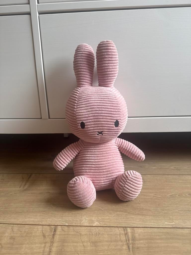 Nijntje roze ribstof knuffel 35cm, Overige merken, Konijn, Nijntje, Ophalen of Verzenden
