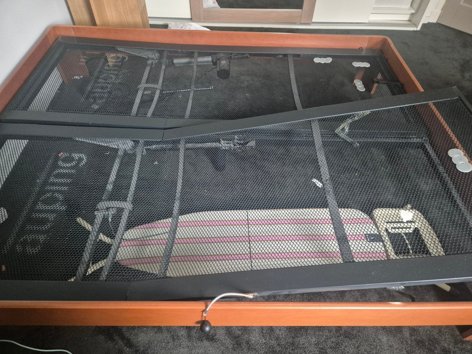 Auping Auronde tweepersoonsbed kersen – 1x elektrisch verste, Ophalen, Bruin, Tweepersoons, 200 cm