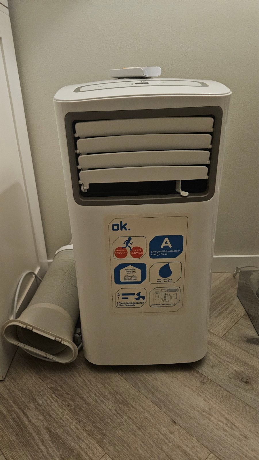Mobiele airco - compleet met alle toebehoren, Ophalen, Minder dan 60 m³, 3 snelheden of meer, Zo goed als nieuw