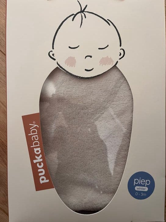 Puckababy Piep slaapzak 0-3 maanden winter teddy, Puckababy, Ophalen of Verzenden, Zo goed als nieuw, Gevoerd