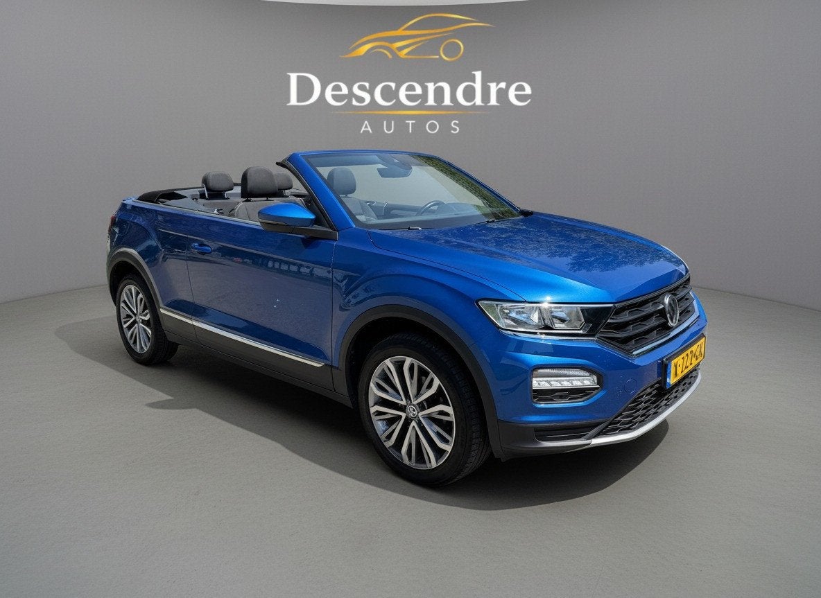 Volkswagen T-Roc Cabrio 1.0 TSI Style 12 maand garantie, Auto's, Voorwielaandrijving, Stof, Gebruikt, Blauw