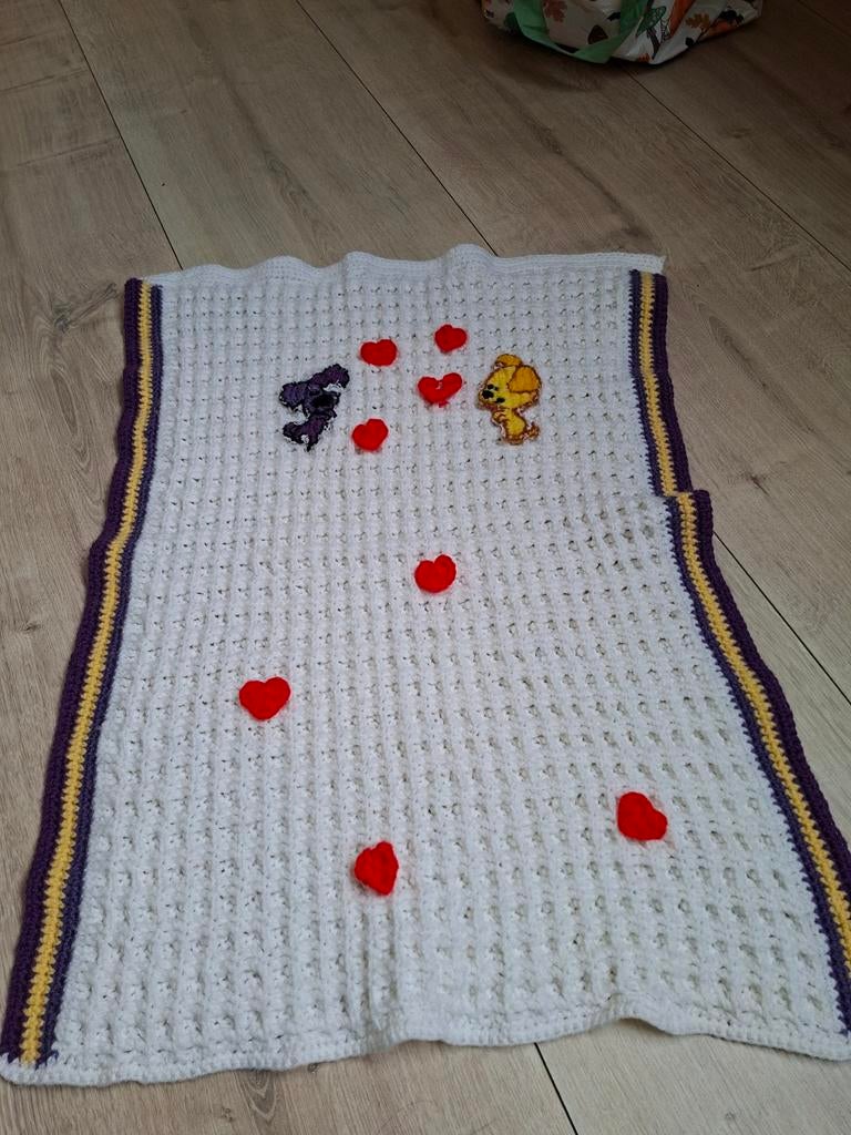 Gehaakte babydeken Woezel en Pip, Ophalen, Zo goed als nieuw, Deken