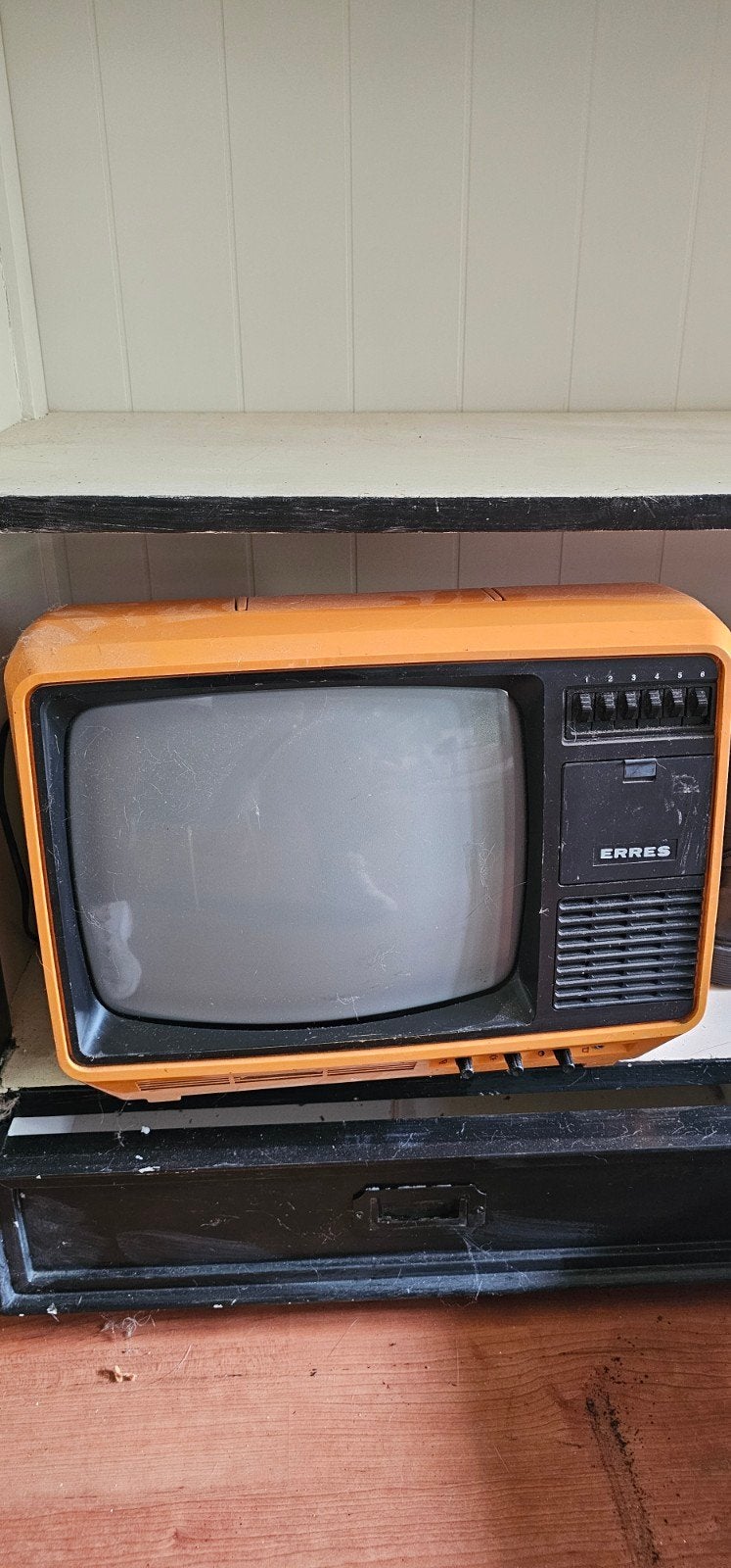 Vintage Erres TV - Oranje Retro Televisie, Antiek en Kunst, Ophalen of Verzenden