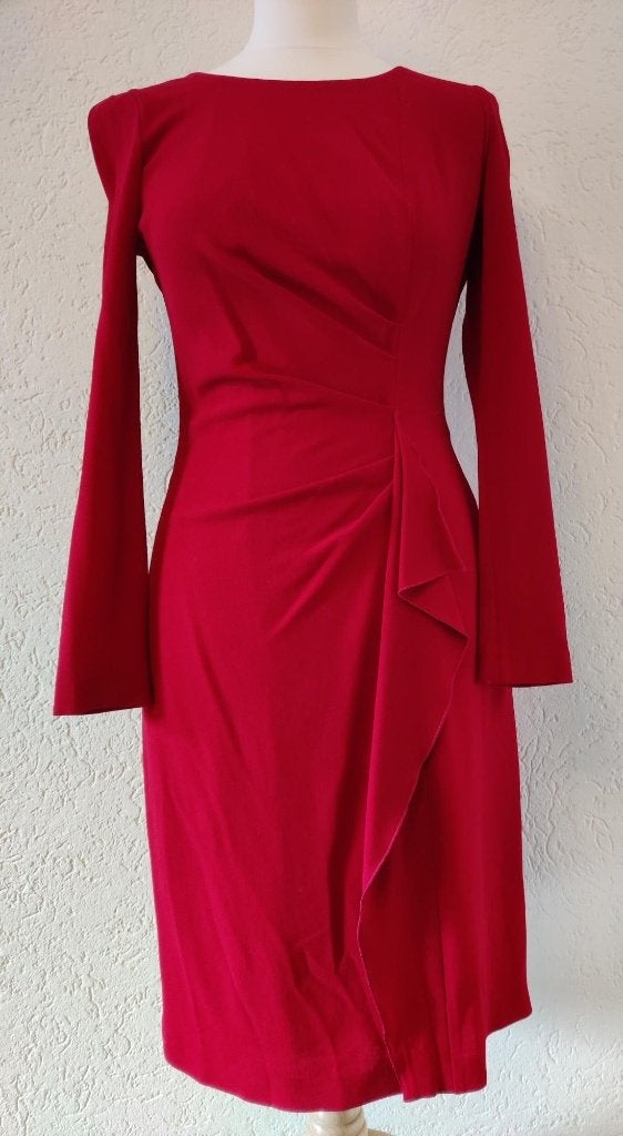 Paule Ka jurk warm rood met volante, Kleding | Dames, Maat 38/40 (M), Paule Ka, Cocktailjurk, Ophalen of Verzenden