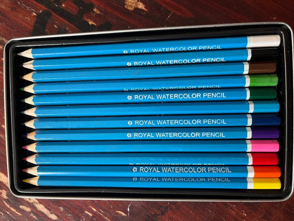12 Talens aquarel-potloden in blik, Hobby en Vrije tijd, Ophalen of Verzenden, Nieuw, Potlood of Stift