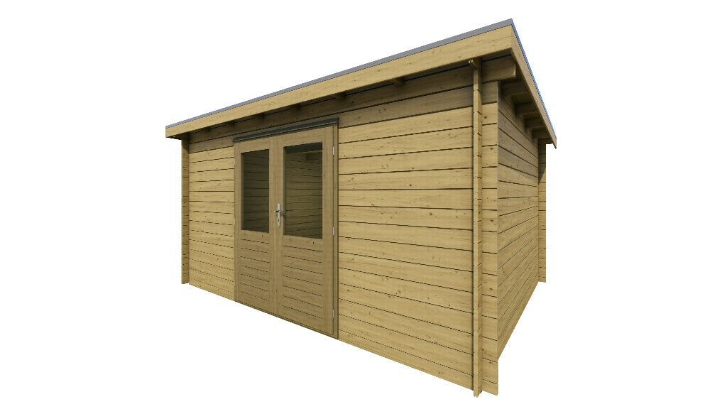 Fonteyn Basicline Blokhut Lavendel 400x300cm, Tuin en Terras, Tuinhuizen, 200 tot 400 cm, 250 tot 500 cm, Blokhut, Nieuw