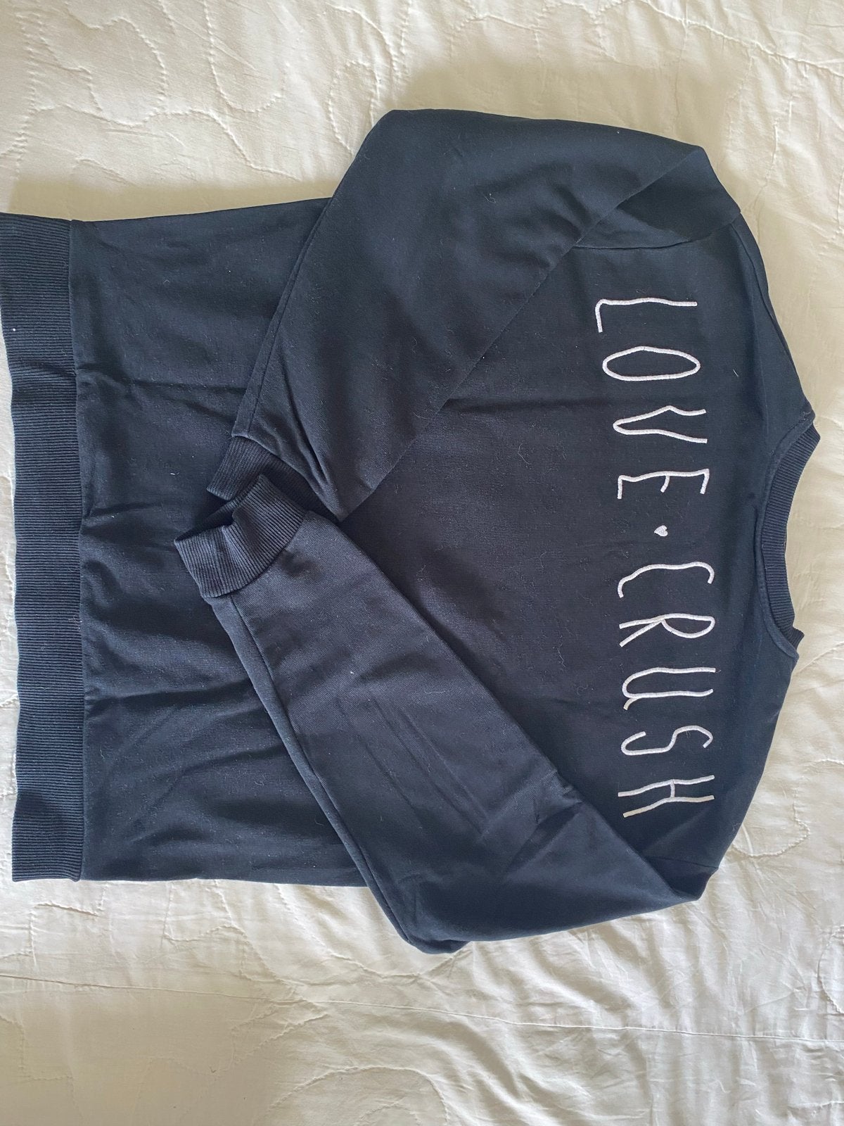 Zwarte trui met 'Love Crush' opdruk - Catwalk Junkie, Maat S, Ophalen of Verzenden, Gedragen, Maat 36 (S), Zwart