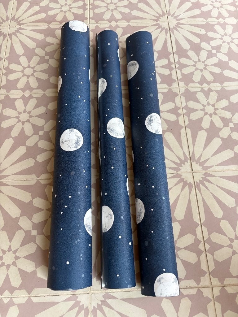 Eijffinger behang maan, Huis en Inrichting, Stoffering | Behang, Ophalen, Blauw
