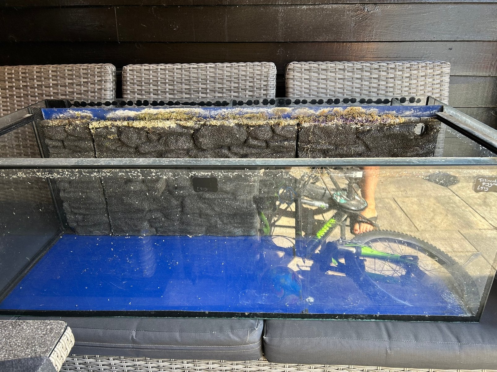 Aquarium met achterfilter 121x50x40,5, Ophalen, Zo goed als nieuw, Leeg aquarium