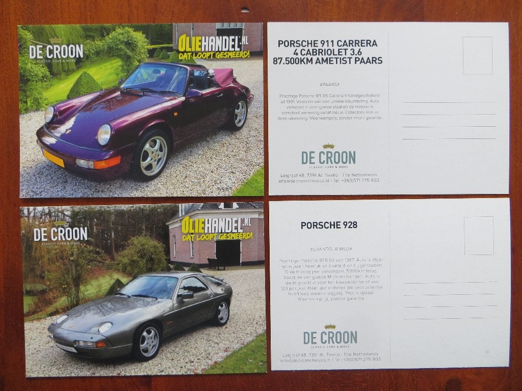 De Croon informatiekaarten Porsche 911, 928, Ophalen of Verzenden, Nieuw, Porsche