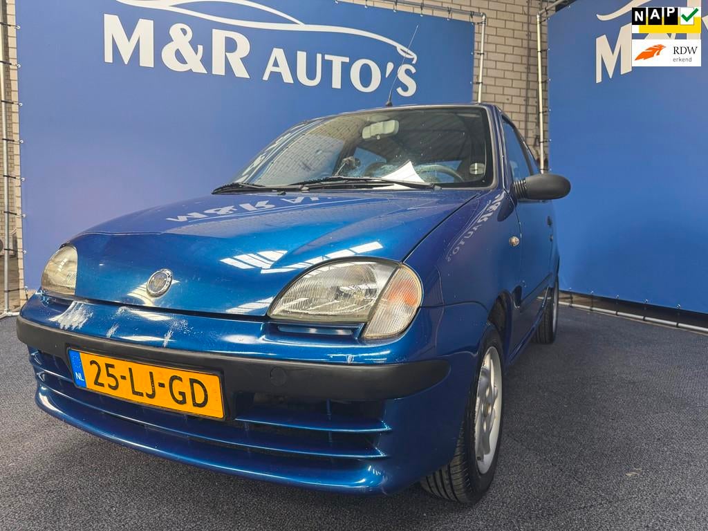 Fiat Seicento 1.1 Team, Auto's, Fiat, Voorwielaandrijving, Stof, Blauw, Metallic lak