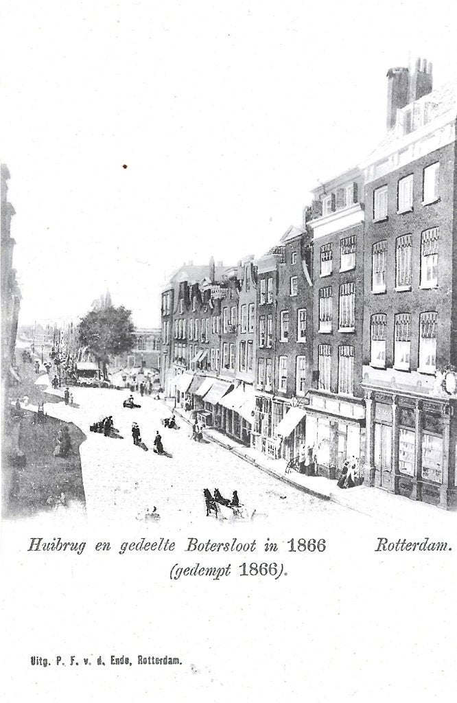AK Rotterdam - Huibrug en gedeelte Botersloot in 1866, Verzenden, Voor 1920, Ongelopen, Zuid-Holland