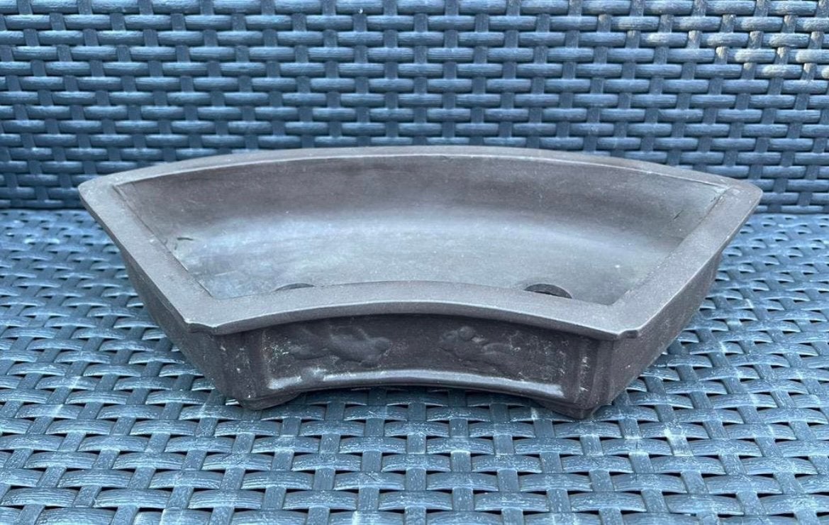 Bonsai schaal gedecoreerd bruin ongeglazuurd 33,3x15,2x6,5, Ophalen of Verzenden, Zo goed als nieuw, Overige vormen, Aardewerk
