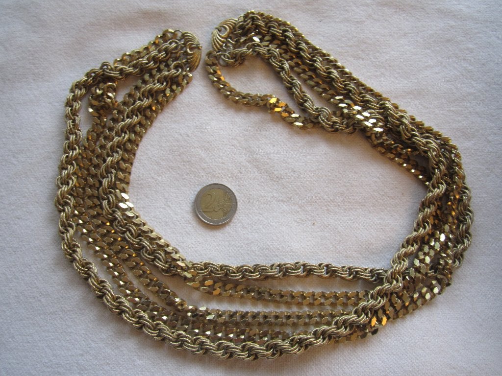 1.  Schitterende oude ketting, MONET,  60 cm, Sieraden, Tassen en Uiterlijk, Antieke sieraden, Ophalen, Overige materialen, Ketting